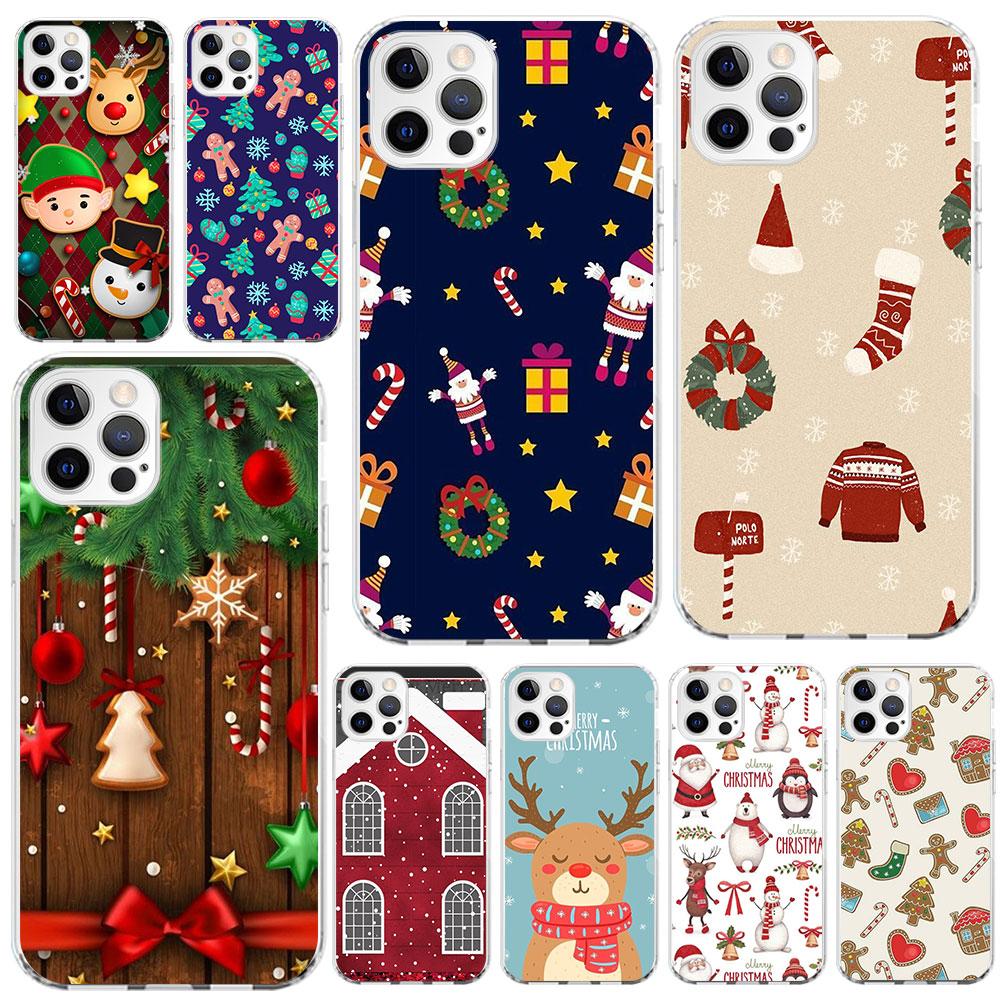 

Cute Christmas Cartoon Clear Case For Apple iPhone 11 13 Pro 14 12 7 8 Plus SE 2022 XR X XS Max 6 6S Silicone Phone Cover iPhone 14 Pro Max