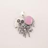 Rose Chalcedony Gemstone 925 Sterling Silver Jewelry Handmade Boho Pendant 1.49" CP-28-18