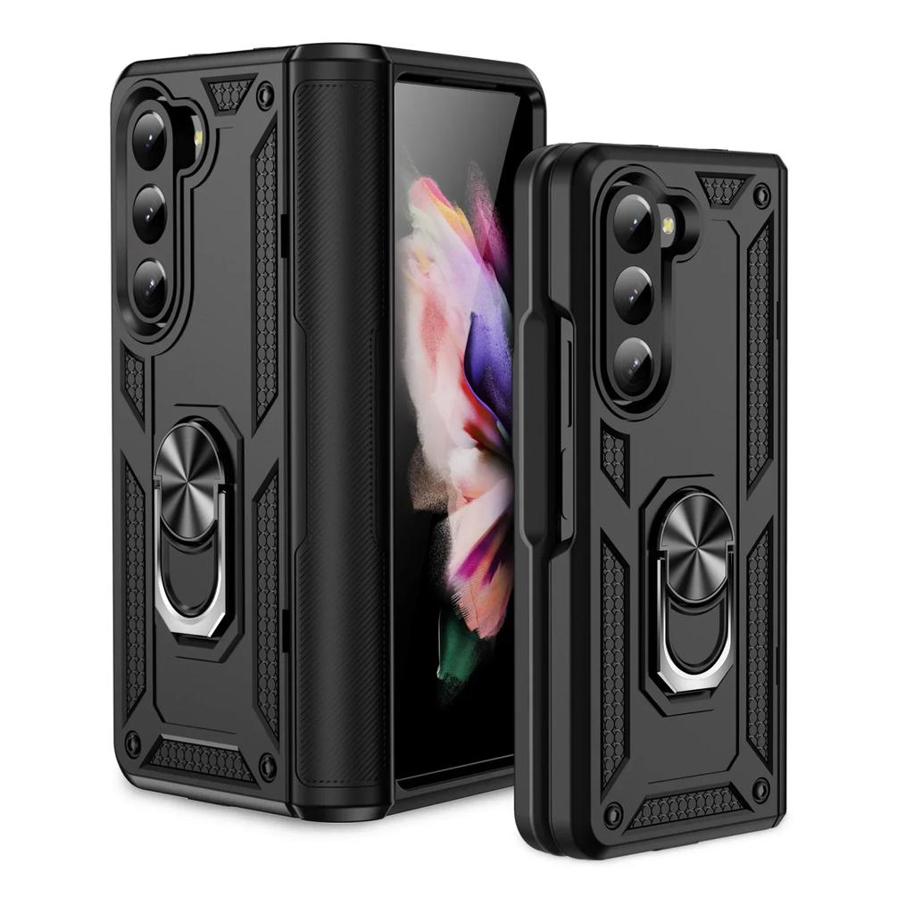 Rugged Military Grade Shockproof Case for Samsung Galaxy Z Fold 7 6 5 4 5G Finger Ring Car Stand Magnetic Hinge Protection Cover