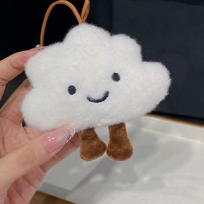Apertando Boneca Nuvem Branca Pingente de Pelúcia Branco Pingente de Pelúcia Chaveiro Fofo Squeaking Endorsement Bag Chaveiro Boneca Fofa