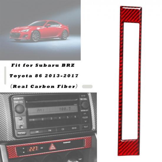 Red Center Console Frame Cover Carbon Fiber For Subaru BRZ Toyota 86 2013-2017