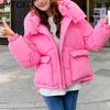 BITCED Women's Loose-Fit Puffer Jacket with Hood - Short-Length Thickened Winter Coat