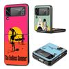 Surfboard Surfing Art Surf Girl Summer Hard Black Cover for Samsung Galaxy Z Flip 7 6 5 4 3 5G Phone Case Flip7 Flip6 Flip5 Flip