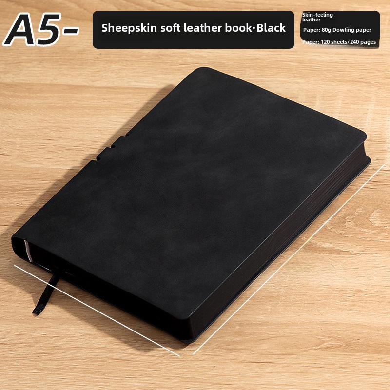 Thickened Sheepskin Business Notebook with Custom Logo - Available In A4, A5, B5 Sizes, Horizontal Line.