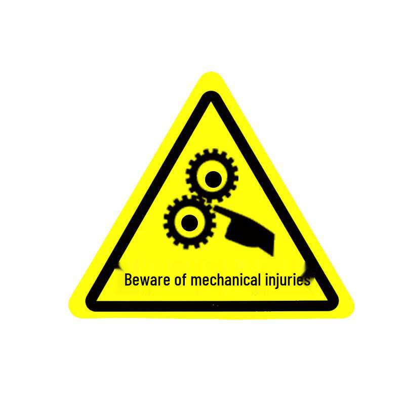 PVC Triangular Warning Sticker - Beware of Machine Injury