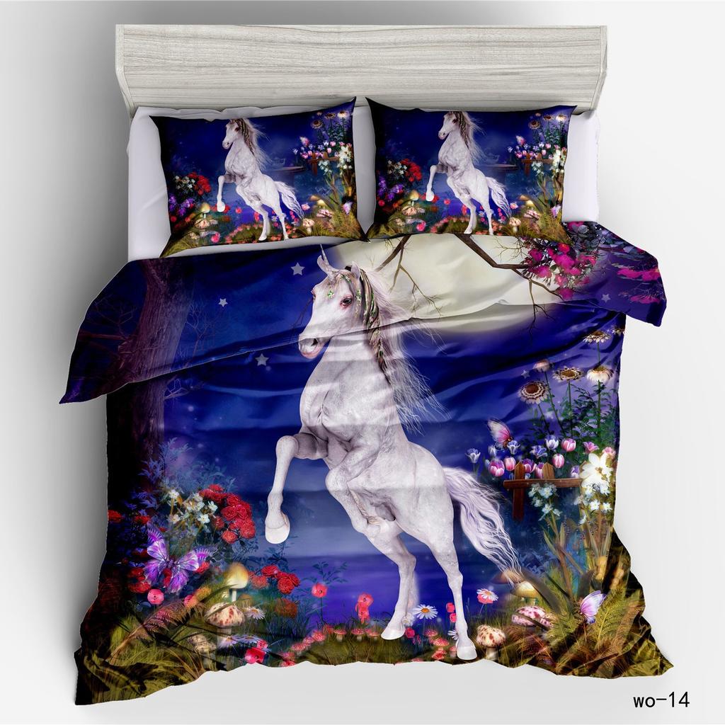 Home Textile Digital 3D Quilt Cover Pillowcase Three-Piece Duvet Cover