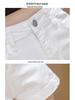 High-Waisted Denim A-Line White Shorts for Women - Summer 2024 Trend