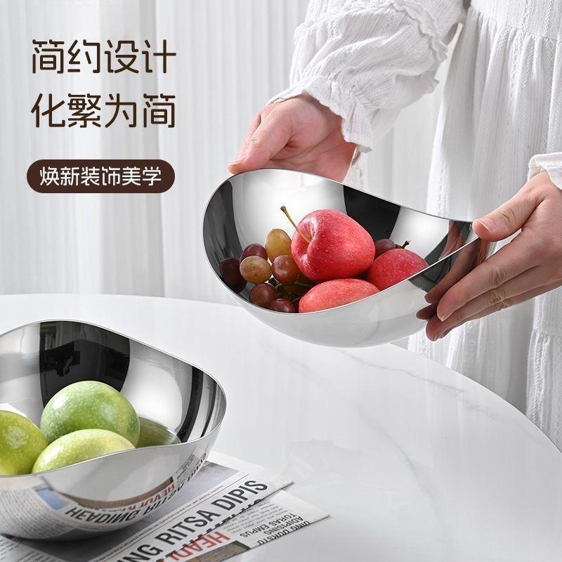 304 Stainless Steel Cooking Bowl Large Special-shaped Bowl Creative Irregular Salad Restaurant Hotel Decoration Plates