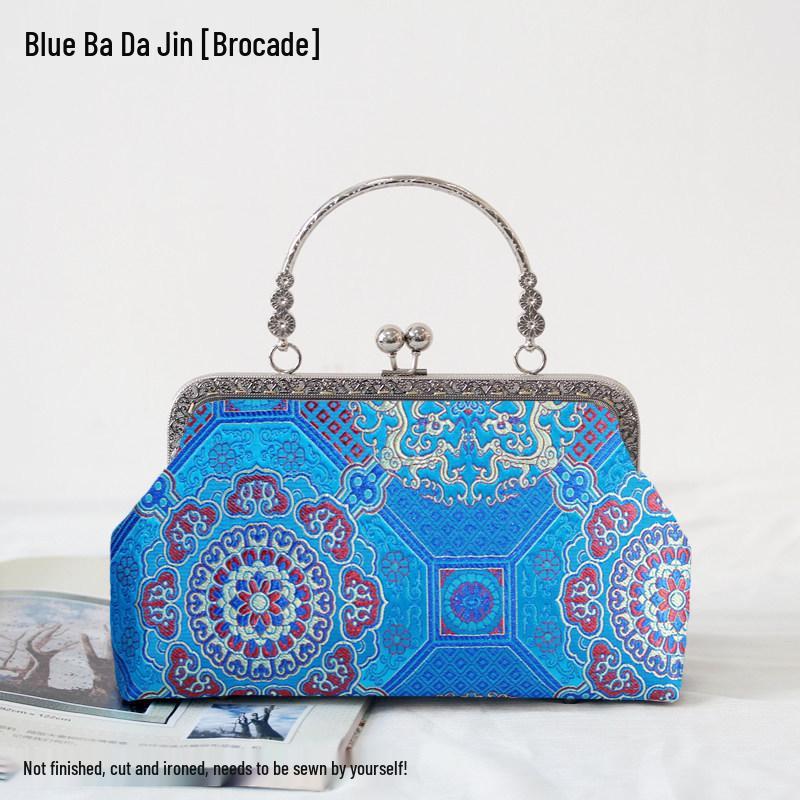 Short Style Handbag Material Kit - Handmade, Multiple Styles, Square Clasp Bag, Includes 20 Needles
