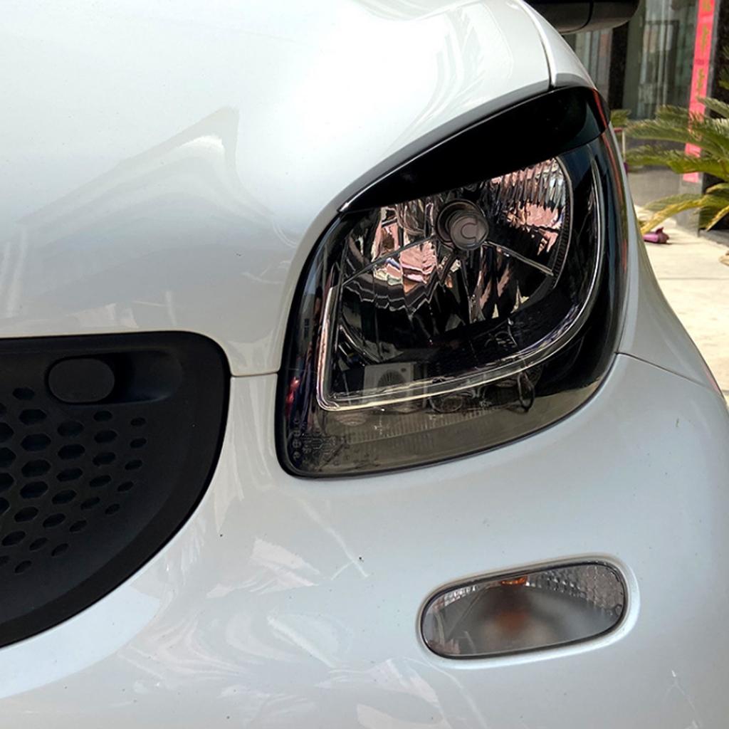 2pcs Headlight Eyebrow Left Right ABS Replacement for   Smart 453 Fortwo Forfour 2015‑2020