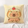 Cute Cartoon Capybara Cushion Cover Natural Linen Pillow Cover DoubleSided Print Cushion Case for Sofa Home Decor Gift
