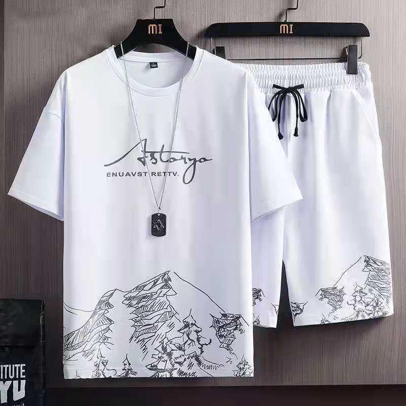 Men's Summer Quick-Dry Ice Silk T-Shirt & Shorts Set