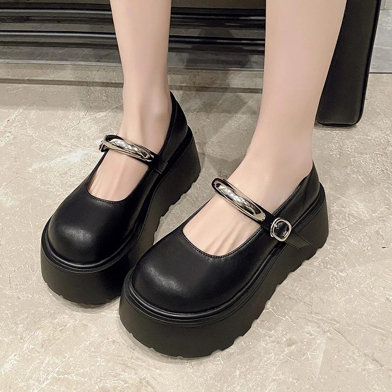 Fashion Ladies Shoes 2025 Brand Shallow Women's High Heels Fashion Buckle Strap New Round Toe Best Seller Comfortable Platform Heels
