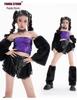 Girls' Trendy Sequin Jazz Dance Bandeau and Long Pants Set - Street Dance Performance Costume