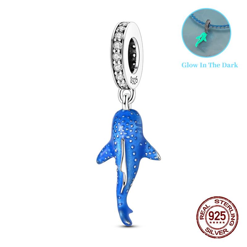 Summer Charms Copper Luminous Ocean Series Pendants Crab Whale Charms Beads Fit Original Bracelet Fine Diy Jewelry