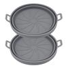 2 Pcs Silicone Air Cooker Pot With Handle Round Fryer Liner Tray Replacement for Kitchen Cooking Accessories 21cm Grey