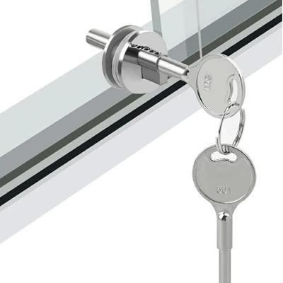 Display Cabinet Sliding Glass Door Lock Jewelry Showcase Lock Zinc Alloy Furniture Hardware Double Door Lock With Keys