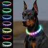 Lightweight USB Rechargeable Collar for Large Medium and Small Dogs, Glowing Dog Collar, 9 Flashing Modes, Soft Silicone Glowing