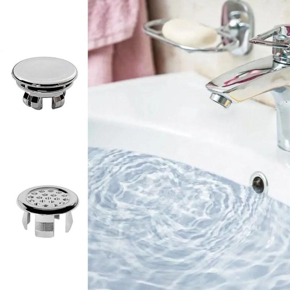 Electroplated Surface Basin Trim Ring Round Shape Bath Fitting Overflow Ring Cover  Kitchen