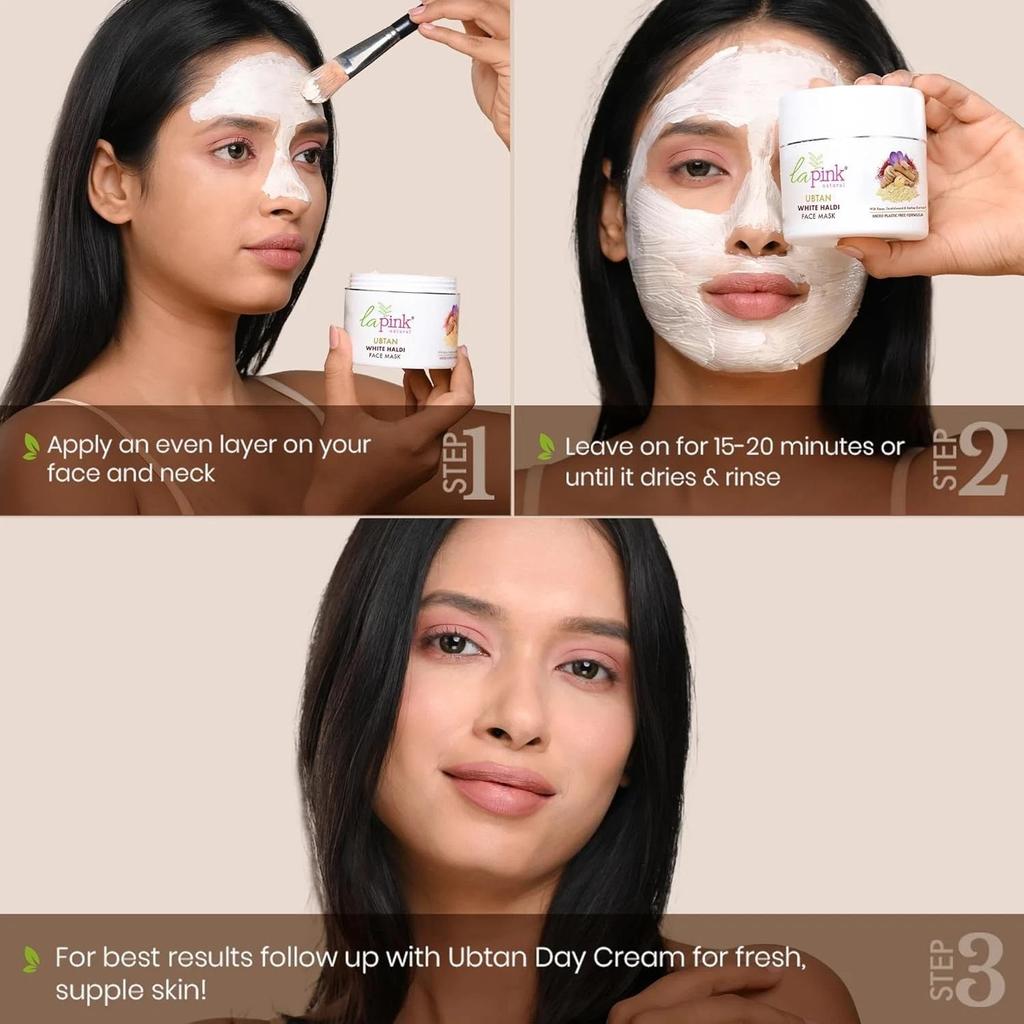 La Pink Ubtan White Haldi Face Mask For All Skin Types 100gm