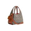 COACH Lana Jacquard Leather Handbag Medium Women's Umber (Unisex) Handbags CM550 B4TA7