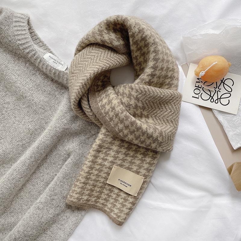 Sub-scarf women's autumn and winter new versatile student knitted wool warm scarf men's trend