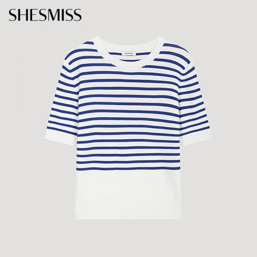 

She S miSS Striped Round Neck Knit SSkpoo22730 Bl Blue/55