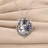 Natural Lapis Lazuli Gemstone 925 Sterling Silver Jewelry Chain Pendant 1.9" For Women CP-44-30