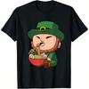 Leprechaun Eating RaUnisex Kawaii Graphic T Shirt Cotton Short Sleeve Tee for Unisex