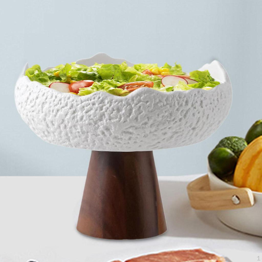 Keramisk desserttallerken Forrett Moderne middagsservise Flerbruks serveringsskål Trebase for