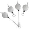 Samcos 4-piece Set Reel Key Holder Zinc Alloy Retractable Pass Case Hardware Strap Hanging Name Tags
