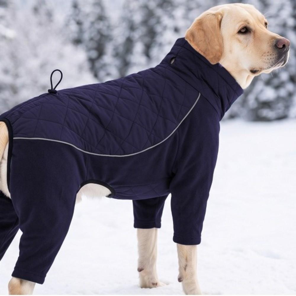 Windproof Dog Four-Leg Sweatshirt High Collar Dog Warm Pajamas Fleece Dog Jumpsuit  Winter