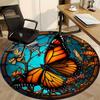 1pc Butterfly Stained Glass Chair Carpet for Office Non-Slip, Machine Washable Rug for Office, Room - Holiday Decor, Machine Made yy251016178
