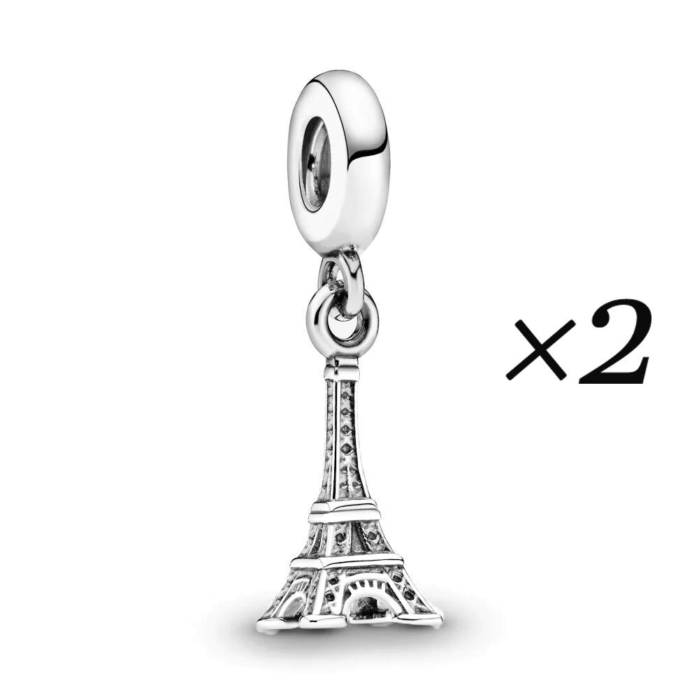 Полый шарм Эйфелева башня для оригинального браслета-шарма DIY Женские украшения Подарок Летний модный аксессуар