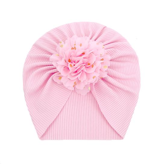 

Детская шапка с резьбой, бронзовый цветок, дышащая шапочка для новорожденных, повязка на голову, подарок для малышей розовый