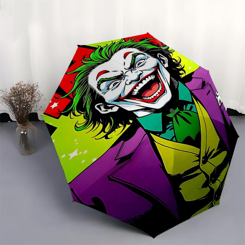 1pc Joker Laughing Automatic Open, Windproof, Compact Travel Umbrella, Gift for Birthday, Christmas, Business 93056