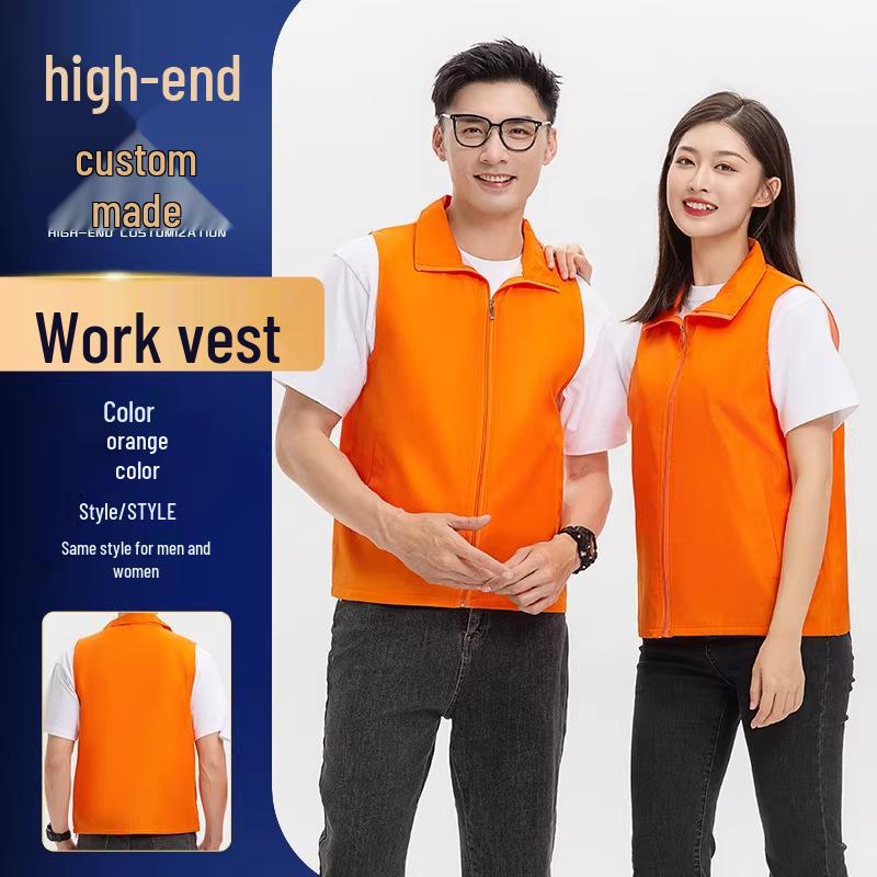 Custom Logo Multi-Pocket Durable Vest for Supermarket, Decoration, and Volunteer Workwear