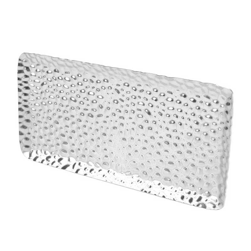 Hammered Tray Exquisite Odorless Stainless Steel Serving Tray for Living Room Bedroom Kitchen Bathroom 19.5x9.5cm Gold Tray