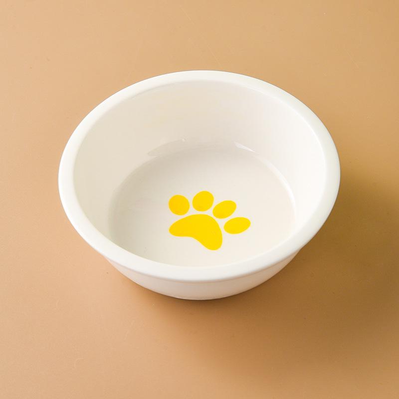 Ceramic Cat Food & Water Bowl with Slanted Design - Protects Cervical Spine, Anti-Tipping, Double Bowl for Feeding & Drinking