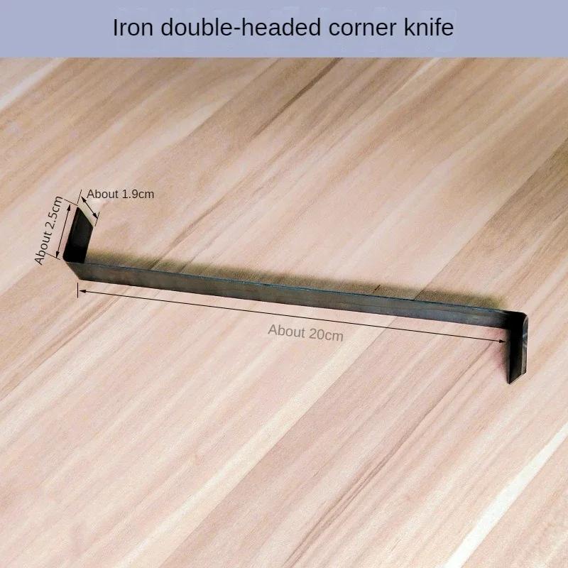 Edelstahl Keramik Trimmwerkzeug Gebogenes Skip-Messer Scharfe Klinge DIY Raues Holzgriff Textur Schnitzen Töpferton Werkzeuge