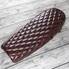 Brauner Leder Motorrad Cafe Racer Sitz Flacher Sattel für Vintage Street Bike