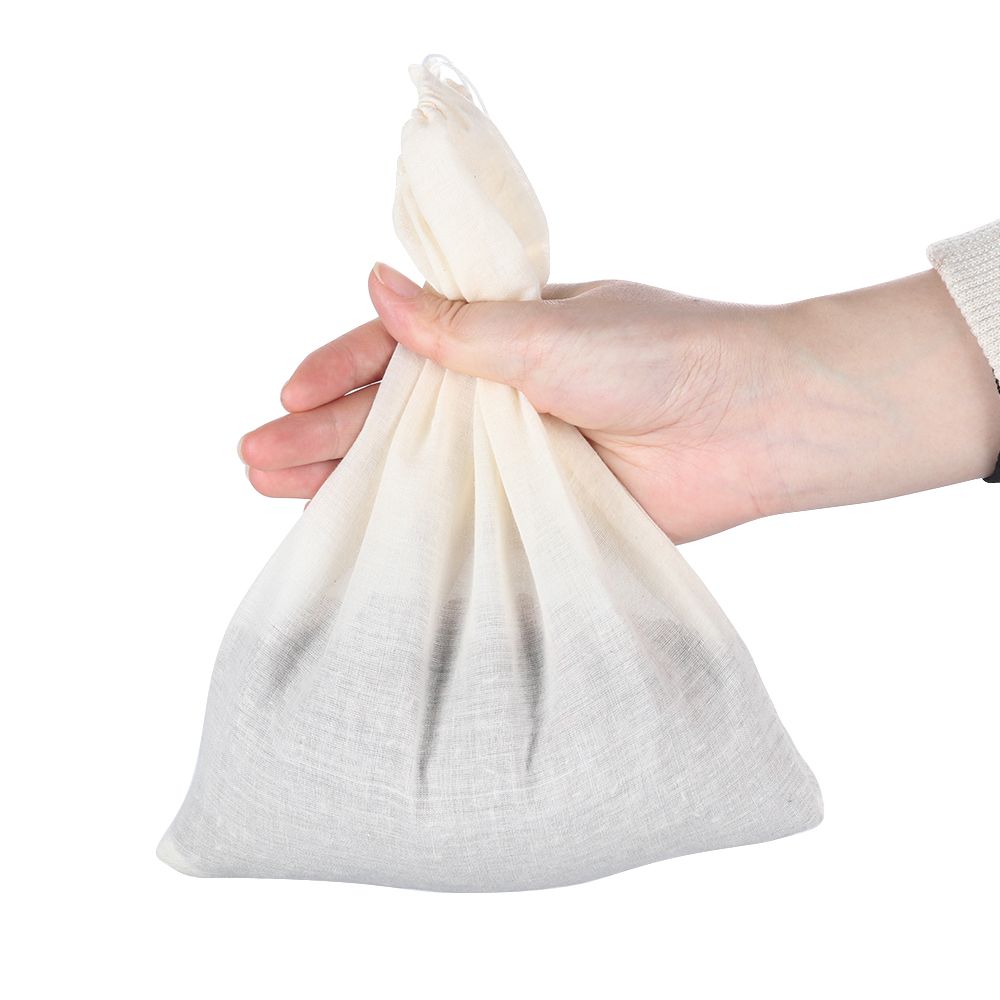 Cotton Filter Bag Reusable Cotton Food Filter Mesh Bag Strainer Mesh Nut Milk Bean Muslin Soup Filter Supplies Food Colander