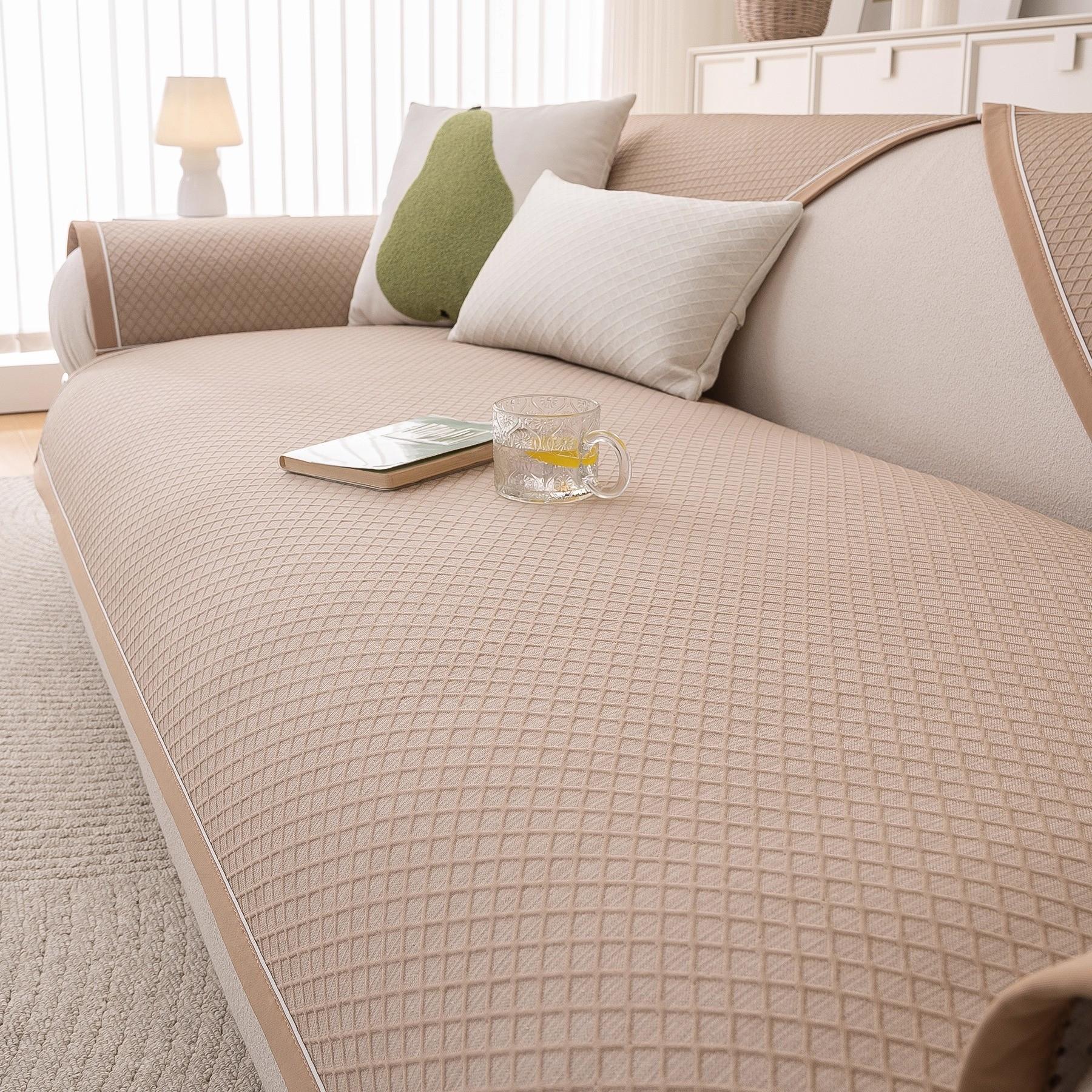 

Летний день чехол на подушку дивана из ледяного шелка 2025 новый однотонный нескользящий прохладный чехол-полотенце для дивана легкая роскошь 30 * 50cm pillow cover