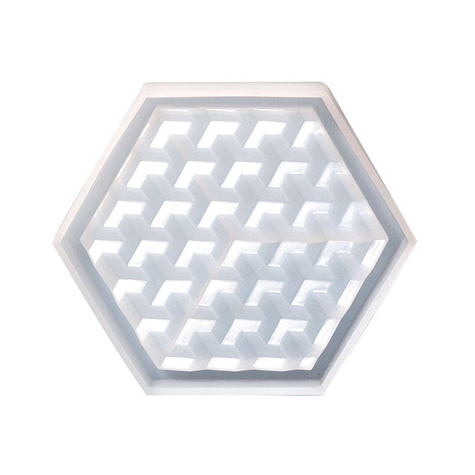 

Кристалл эпоксидная Gemeotric шестигранная подставка под стакан, зеркало, силиконовая форма, форма для подноса, форма для литья с использованием смолы, бетона, цемента 1