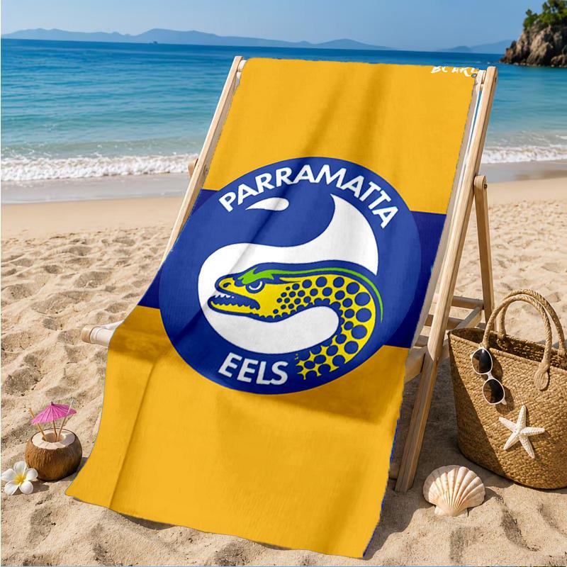 Parramatta Eels Team Crest Beach Towel, Quick-drying, Easy To Care For, Suitable for Both Fitness and Beach Vacations,Sports Essential