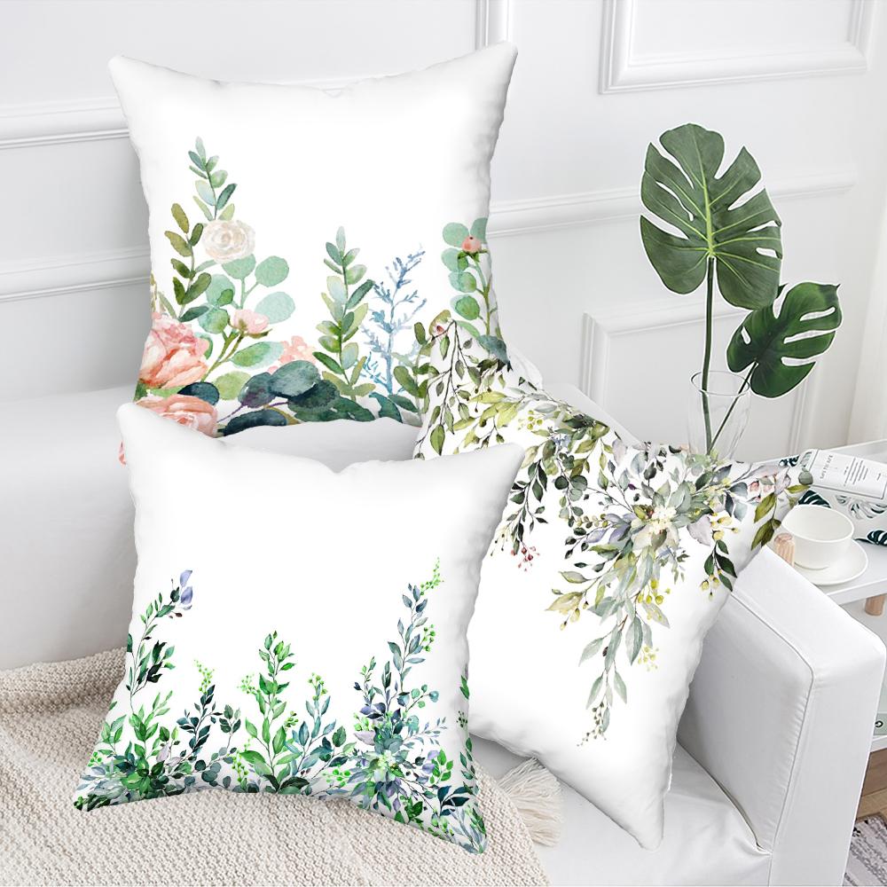 1pc Unique Floral Design Pillow Case For Home Decorative Pillows Cover Invisible Zippered Throw PillowCases 8.1