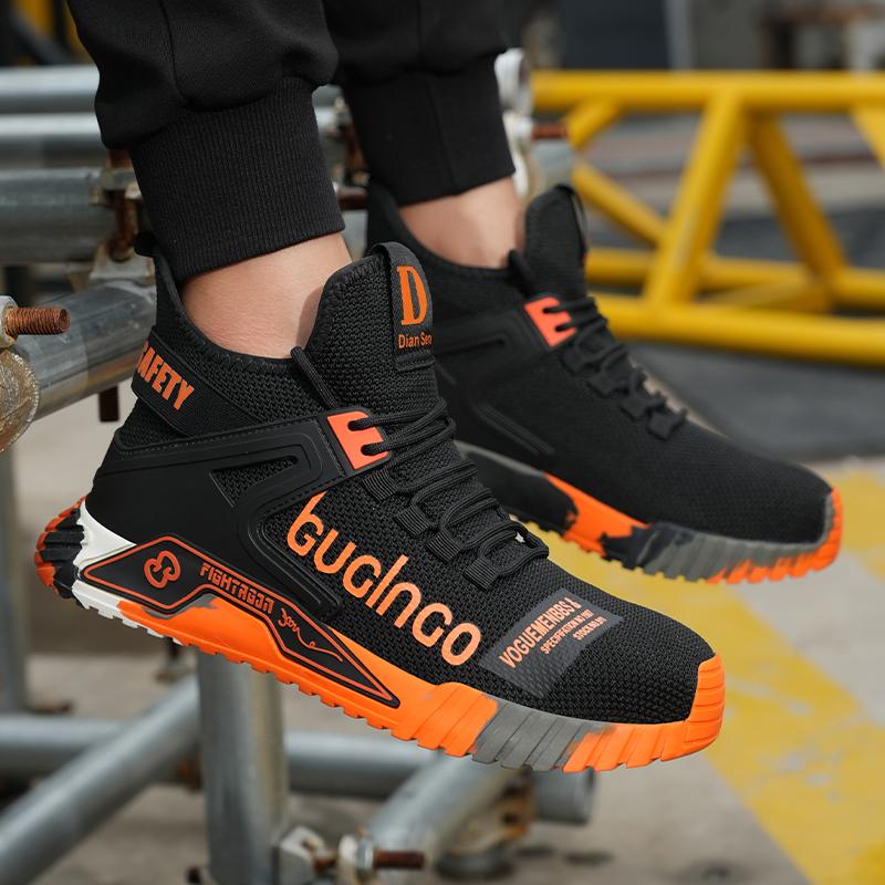 Safety Shoes Men High Top Steel Toe Cap Anti-Smash Men Work Shoes Sneakers Puncture-Proof Indestructible Shoes Dropshipping