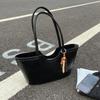 Summer new large-capacity tote bag solid color fashionable and popular woven bag shoulder bag underarm bag