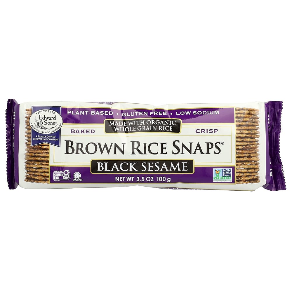 

Edward & Sons Roasted Whole Grain Brown Rice Snaps Black Sesame 100g (3.5oz)