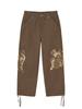 NYXX Emblem Printing Cotton Pants Brown